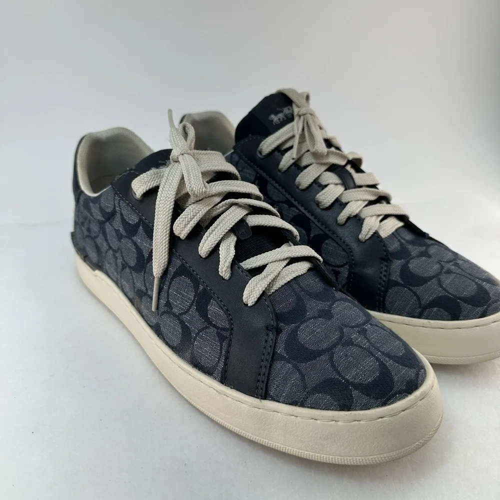 Coach Men's Clip Signature Chambray Low Top Size 11.5D CH087 Color Midnight Navy